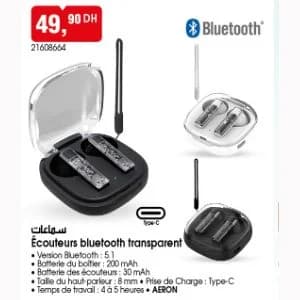 Écouteurs bluetooth transparent