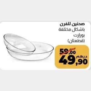 Lot de 2 plats à four en verre