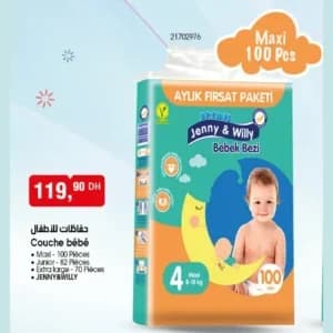 Couche bébé Maxi 100 pièces