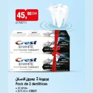 Pack 2 dentifrices 3D White