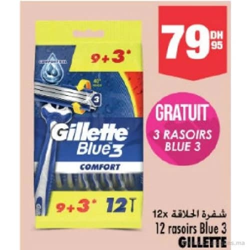 12 Rasoirs Jetables Blue 3 Comfort Gillette