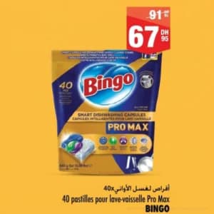 Bingo 40 Pastilles Lave-Vaisselle Pro Max