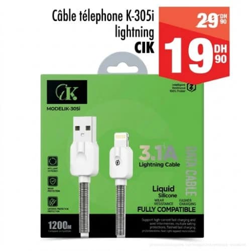 Câble Téléphone Lightning CIK K-305i