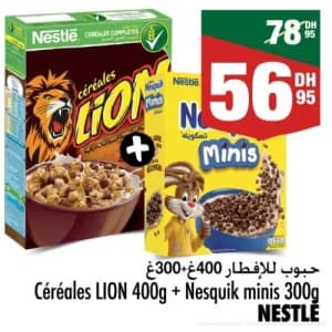 حبوب للإفطار ليون 400 غ + نسكويك ميني 300 غ