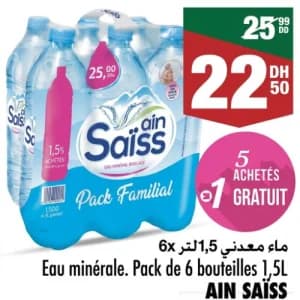 ماء معدني عين سايس 6 × 1.5 لتر