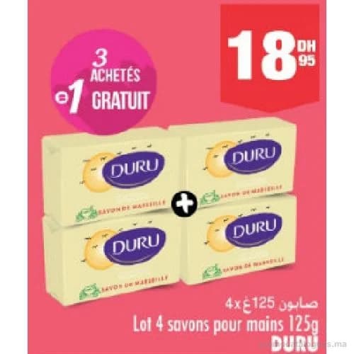 Lot 4 savons pour mains DURU
