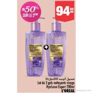 Lot de 2 gels nettoyants visage Hyaluron Expert