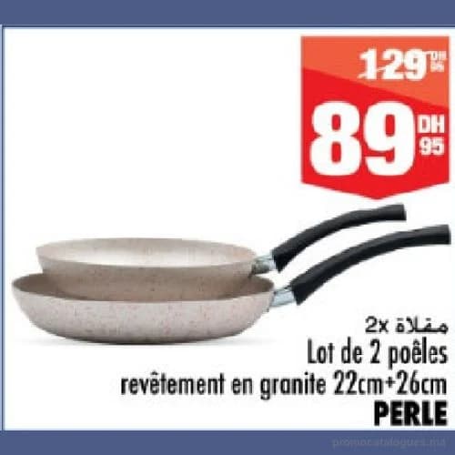 Lot de 2 poêles revêtement en granite