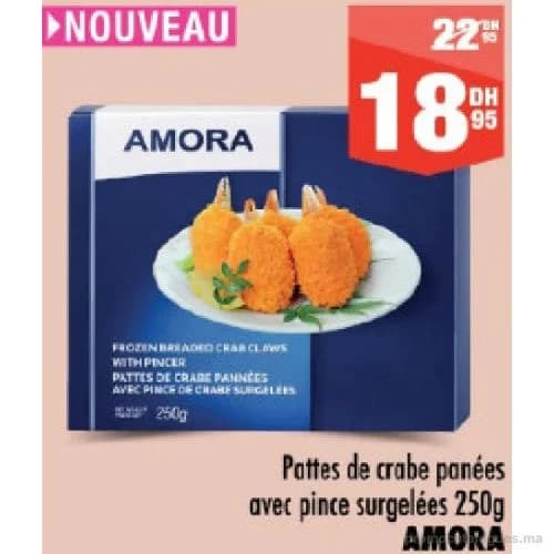 Pattes de crabe panées avec pince surgelées