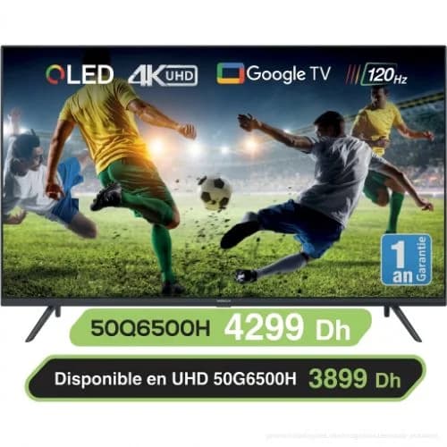 Smart TV QLED 4K 50 avec support gratuit
