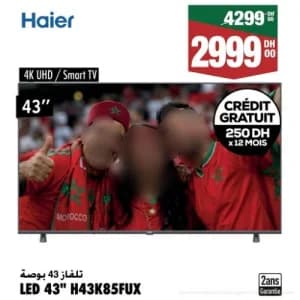 تلفاز هاير ذكي LED 43 بوصة 4K UHD H43K85FUX