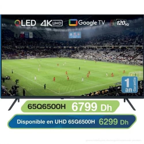 Téléviseur Smart 65'' QLED 4K UHD avec support gratuit