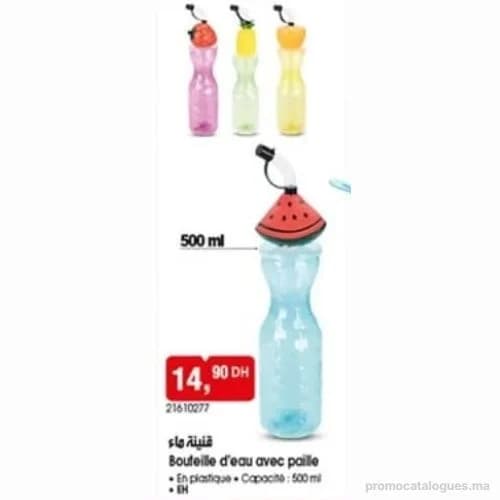 Bouteille d'eau avec paille