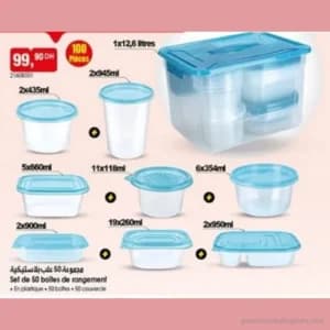 Set de 50 Boîtes de Rangement Plastique 100 Pièces