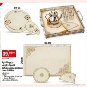 Set de nappe plateau avec théière