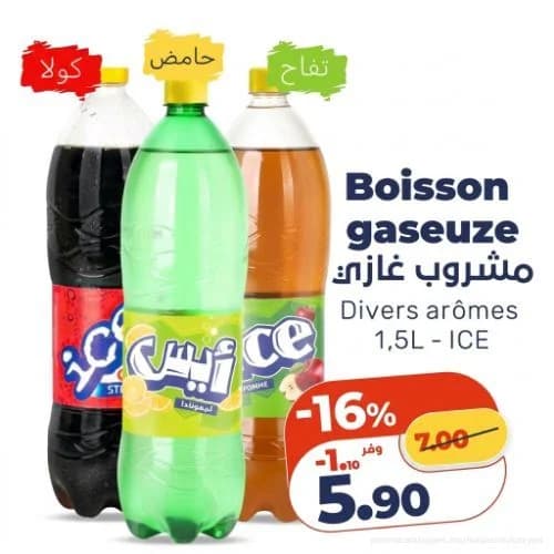 Boisson gazeuse ICE Divers arômes