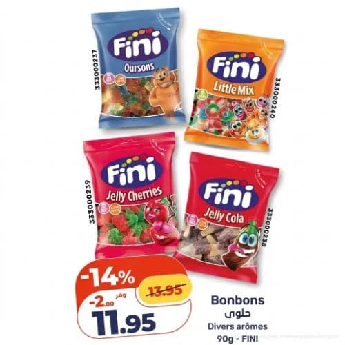 Bonbons Fini Divers Arômes