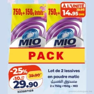 Lot de 2 lessives en poudre Mio Matic