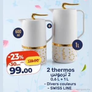Lot de 2 Thermos 0,6 L + 1 L