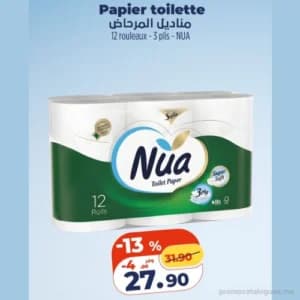 Papier toilette NUA 12 rouleaux 3 plis