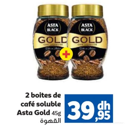 2 boites de café soluble Asta Gold