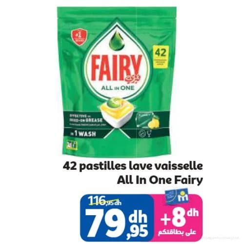 42 pastilles lave vaisselle All In One Fairy