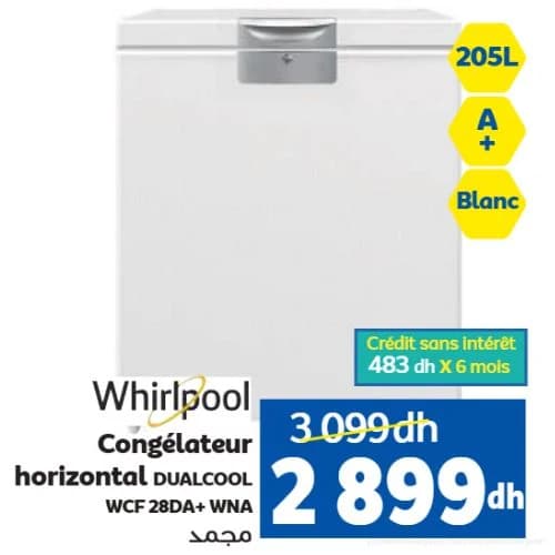 Congélateur horizontal Whirlpool DUALCOOL WCF 28DA+ WNA