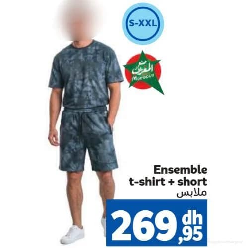 Ensemble t-shirt + short pour homme