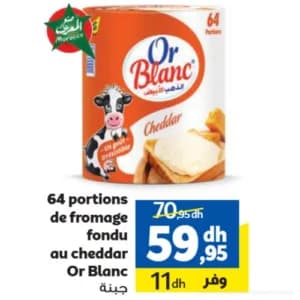 Fromage Fondu au Cheddar Or Blanc 64 portions