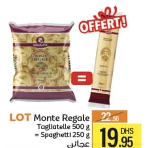 Lot Monte Regale Tagliatelle 500g + Spaghetti 250g Offert