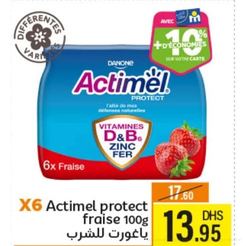 X6 Actimel protect fraise 100g