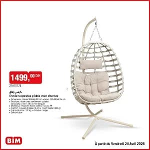 Chaise suspendue pliable avec structure