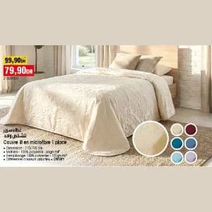 Couvre lit en microfibre 1 place