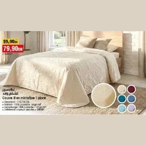 Couvre lit en microfibre 1 place