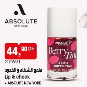 Lip & Cheek Berry Tint Absolute New York