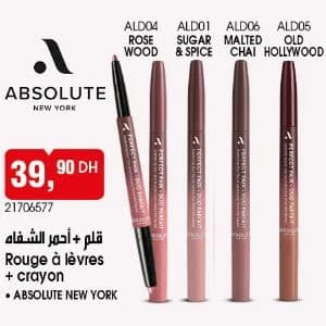 Rouge à lèvres + crayon Absolute New York