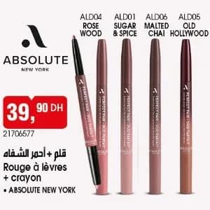 Rouge à lèvres + crayon Absolute New York