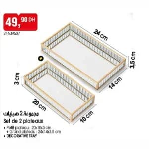 Set de 2 plateaux