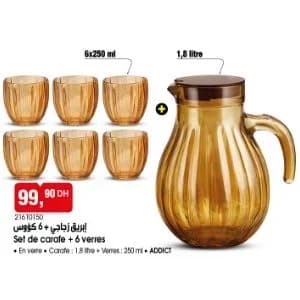 Set de carafe + 6 verres