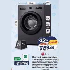 Machine à laver automatique LG 7kg F2Y1HYP6J