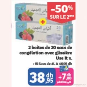 Sacs de congélation avec glissière