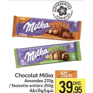 Chocolat Milka Amandes 270g / Noisette entière 250g