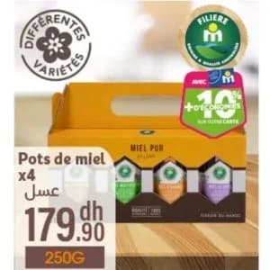 Coffret Pots de Miel Pur x4 Filière M