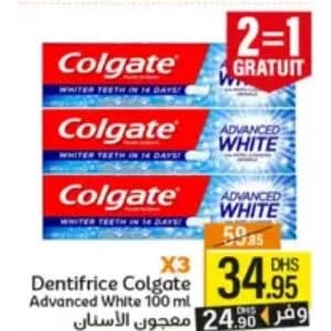 Dentifrice Colgate Advanced White 100ml x3