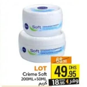 Lot Crème Soft Nivea (200ML + 50ML)