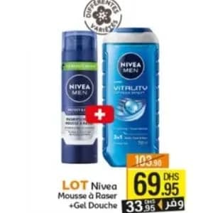 LOT Nivea Mousse à Raser + Gel Douche