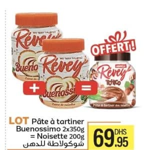 Lot Pâte à tartiner Révey Buenossimo 2x350g + Noisette 200g