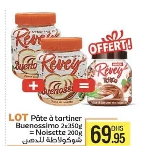 Lot Pâte à tartiner Révey Buenossimo 2x350g + Noisette 200g