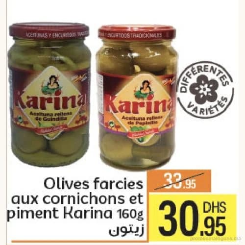 Olives farcies aux cornichons et piment