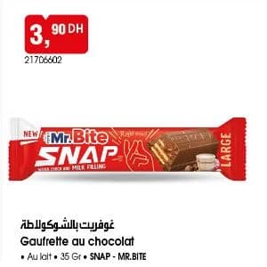 Gaufrette au chocolat au lait Mr.Bite SNAP